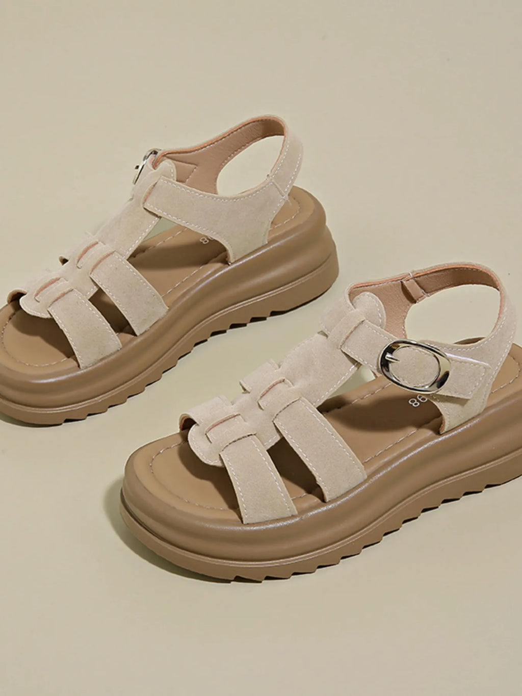 Platform Sandals with Ankle Strap