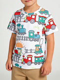 Children's Fun Train Print Short Sleeve T-Shirt