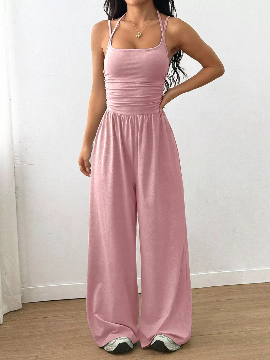 Spaghetti Strap Wide-Leg Jumpsuit