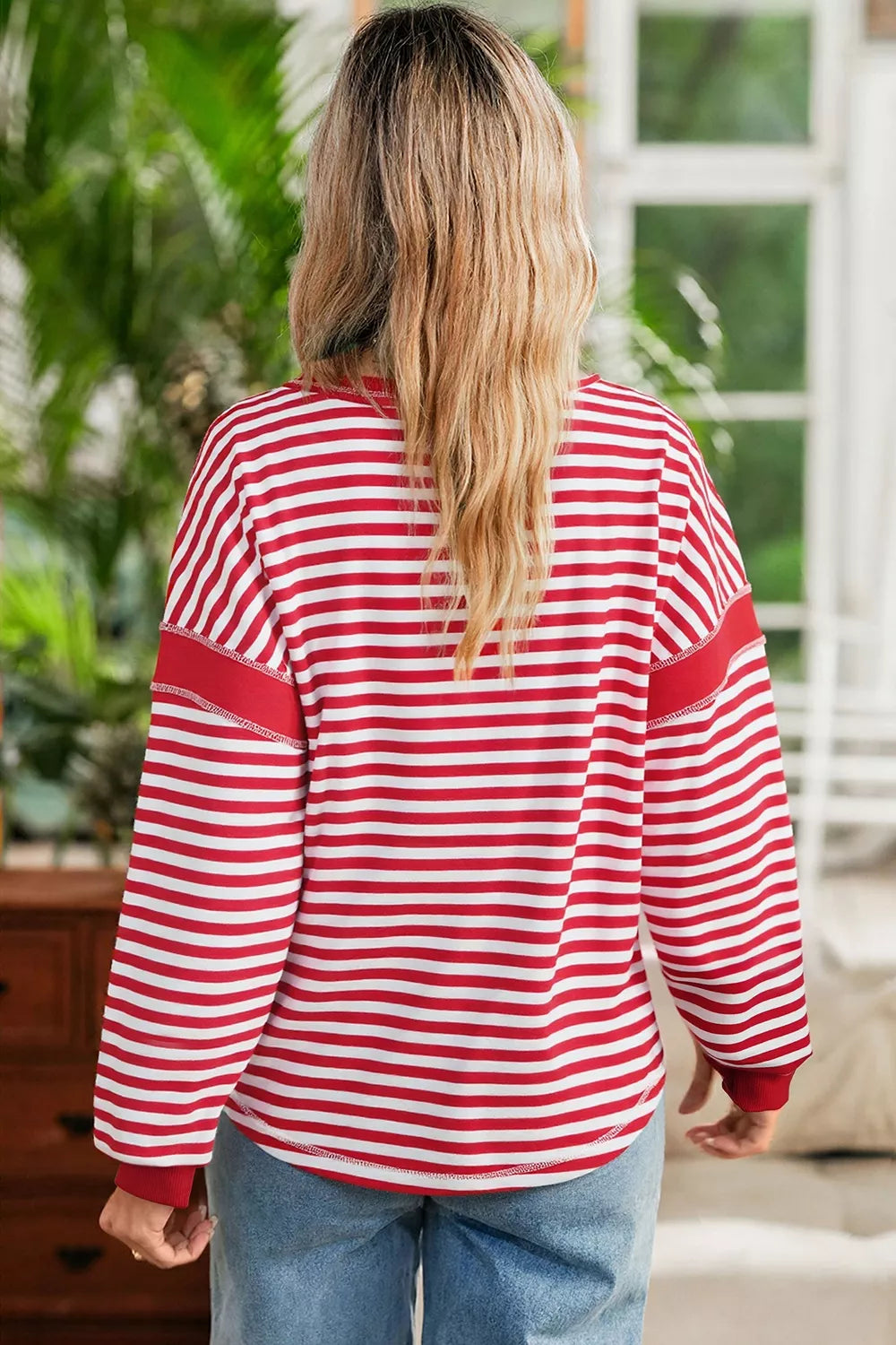 Striped Long Sleeve Casual Sweatshirt