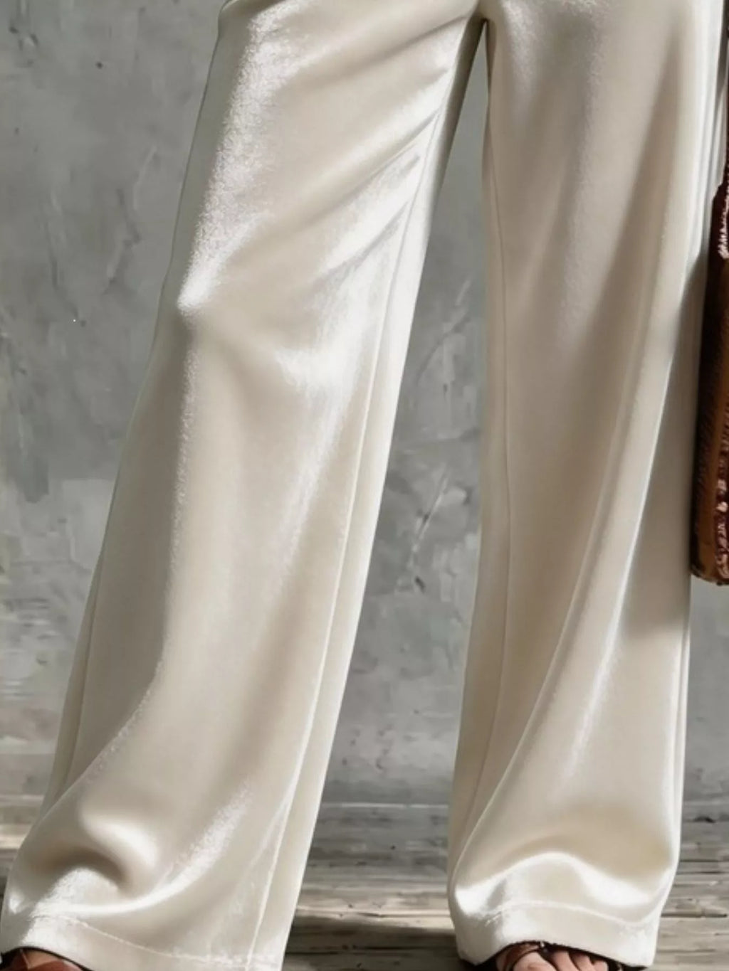 Full Size Velvet Wide-Leg Pants Plus Size
