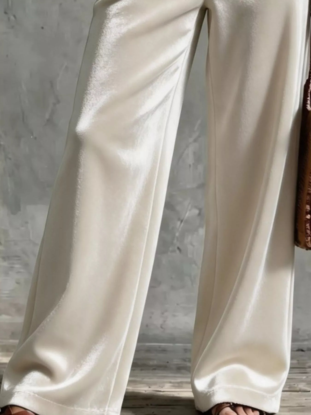 Full Size Velvet Wide-Leg Pants Plus Size