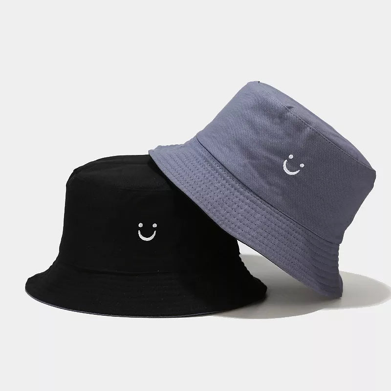 Embroidered Smiley Face Bucket Hat
