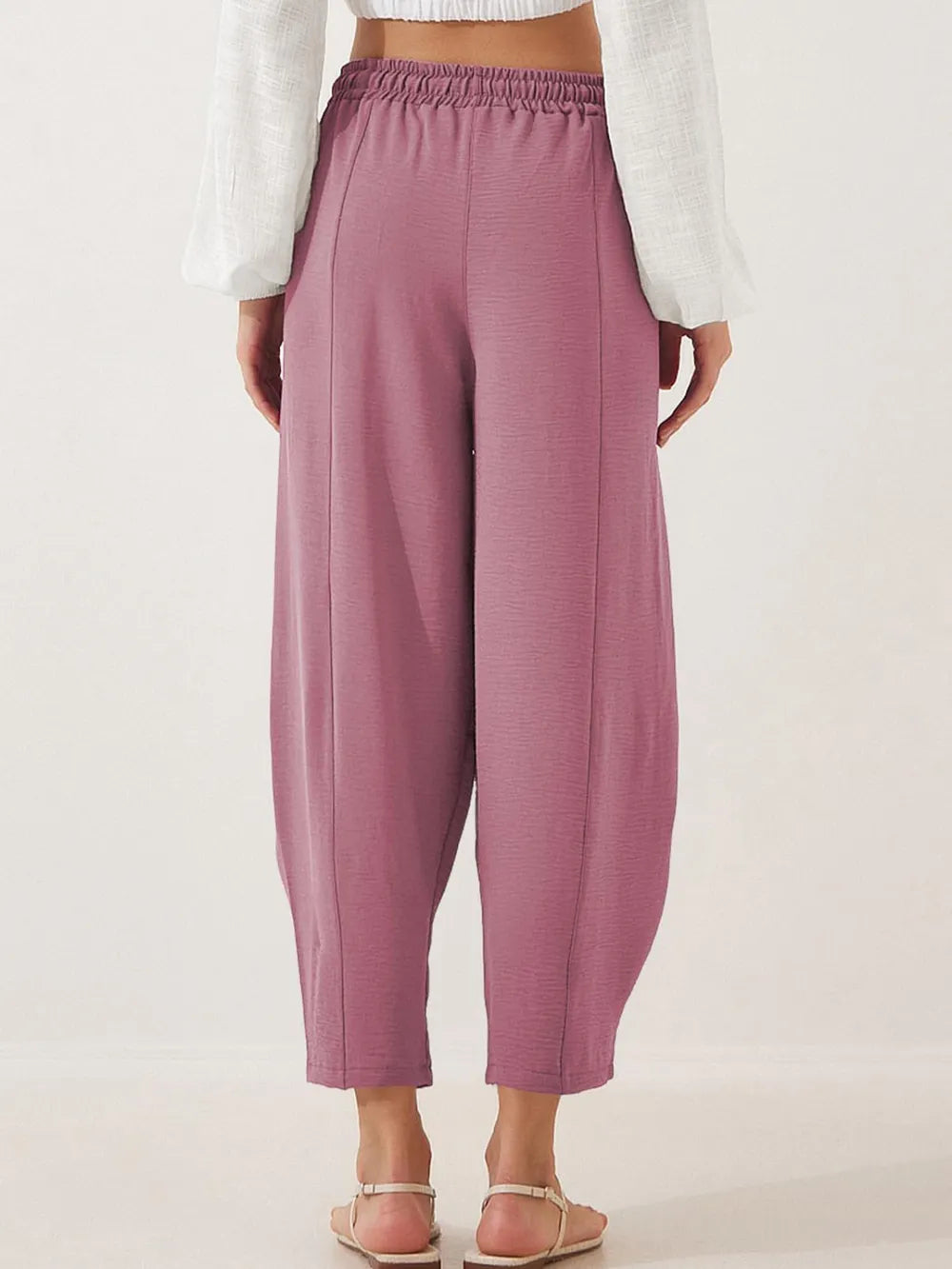 Full Size Drawstring Cropped Jogger Pants Plus Size