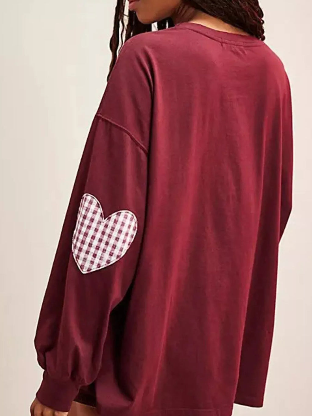 Heart Patch Long Sleeve Sweatshirt