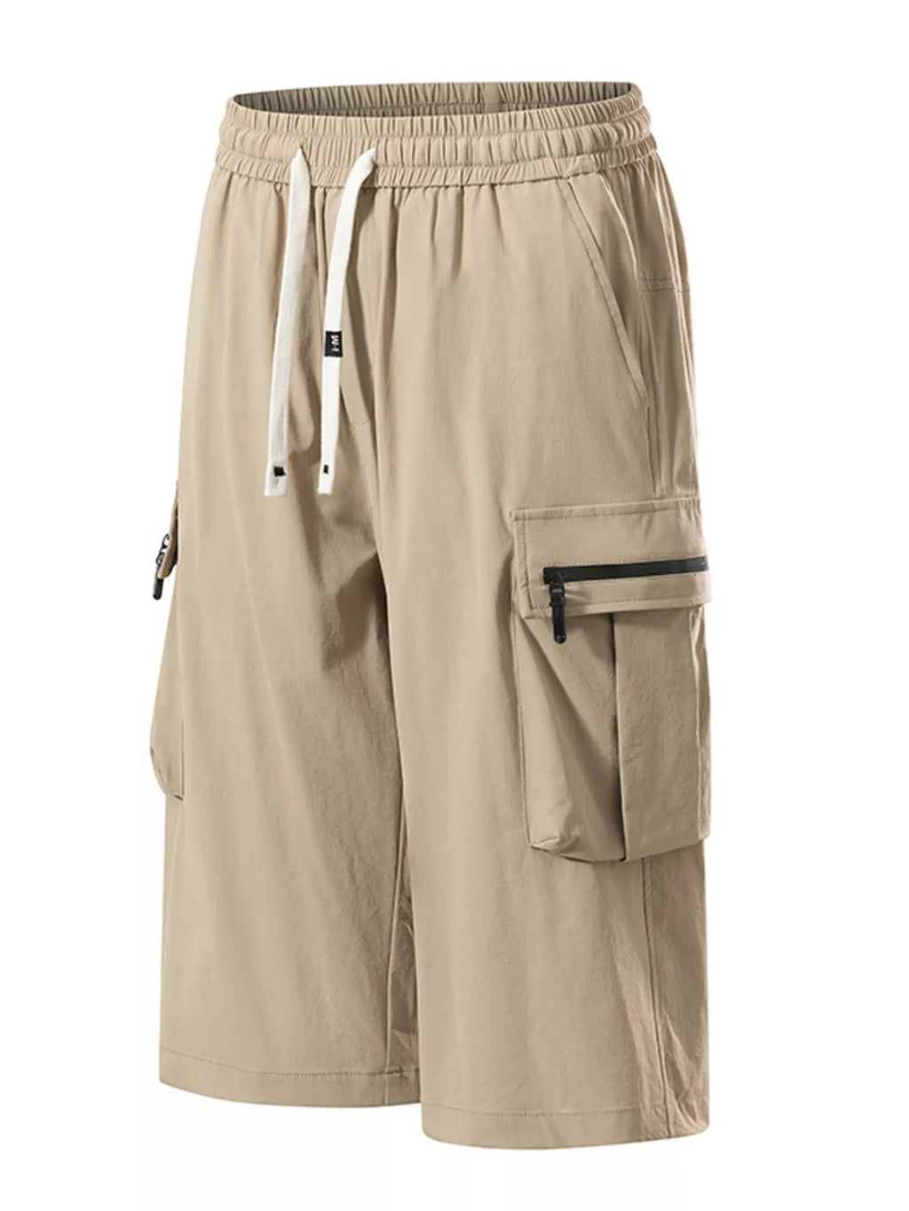 Men's Plus Size Casual Cargo Shorts with Zipper Pockets