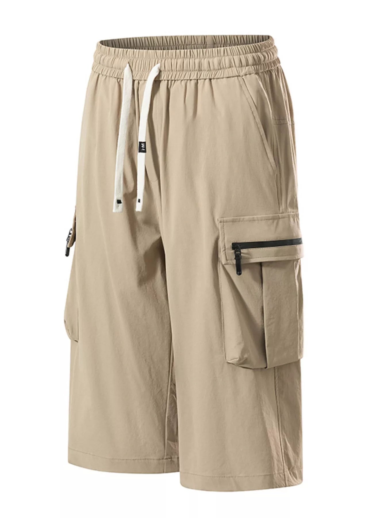 Men's Plus Size Casual Cargo Shorts with Zipper Pockets
