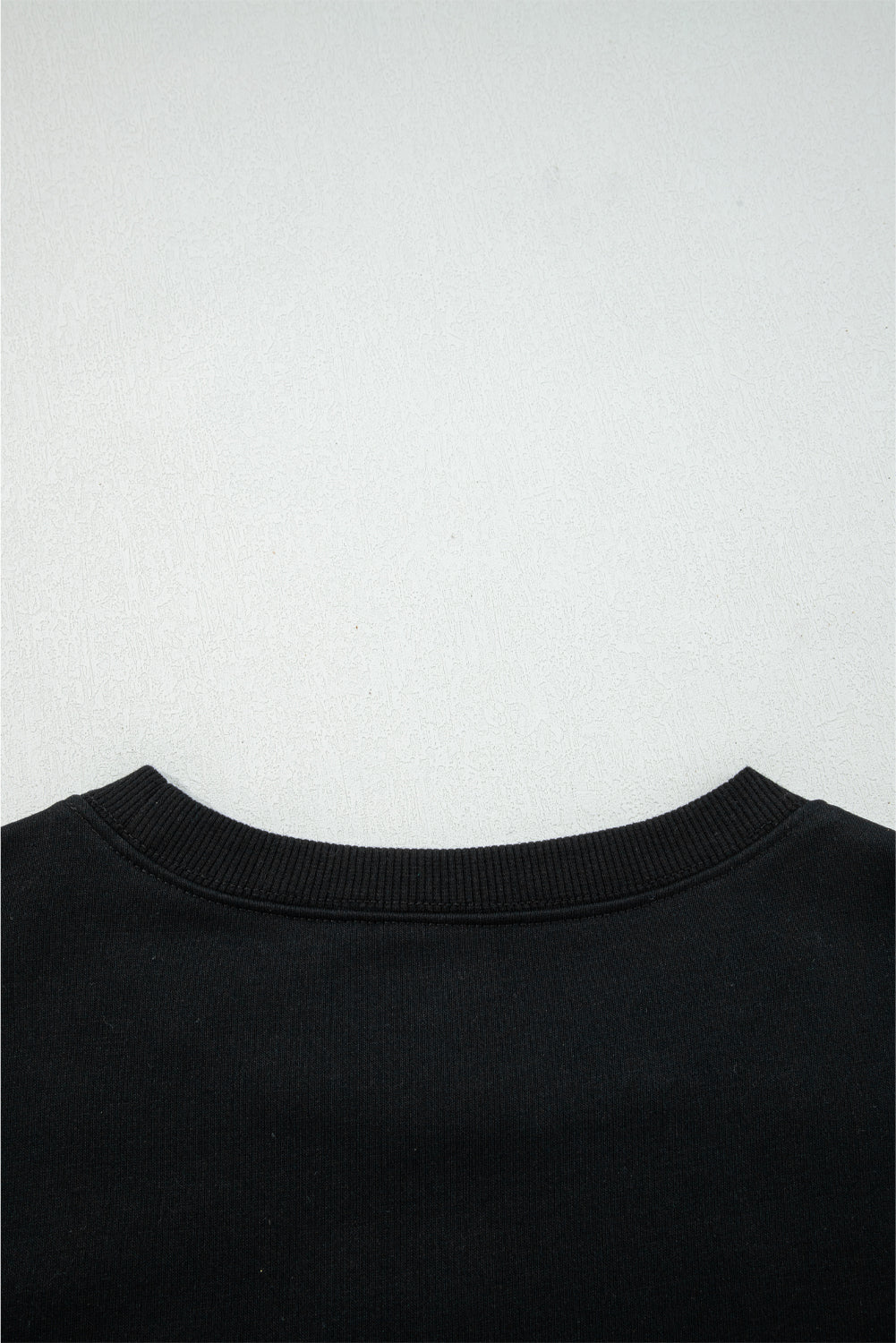 Black Varsity Baseball Bow Graphic Striped Sleeve Baggy Sweatshirt