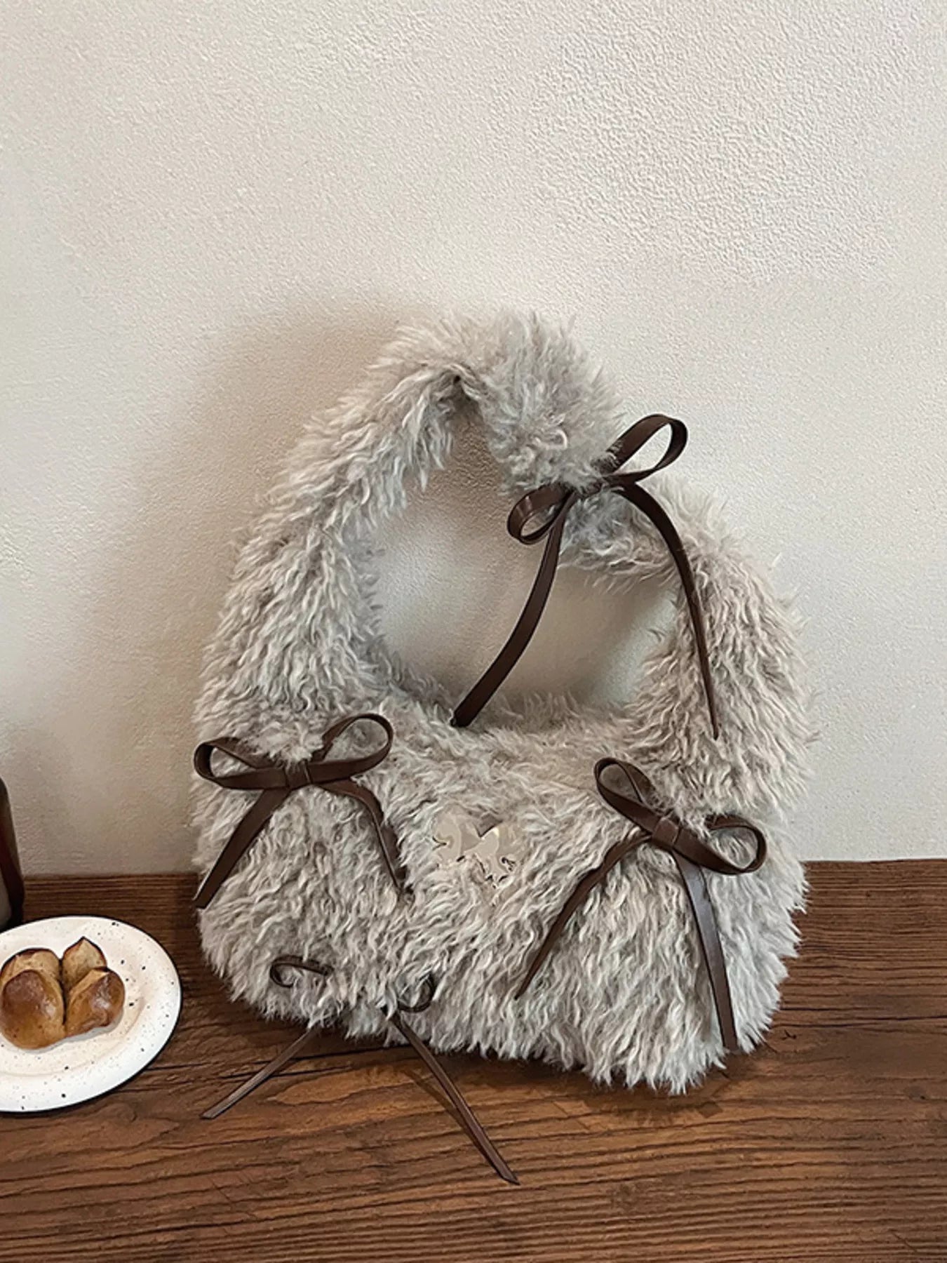 Fluffy Bow Shoulder Bag