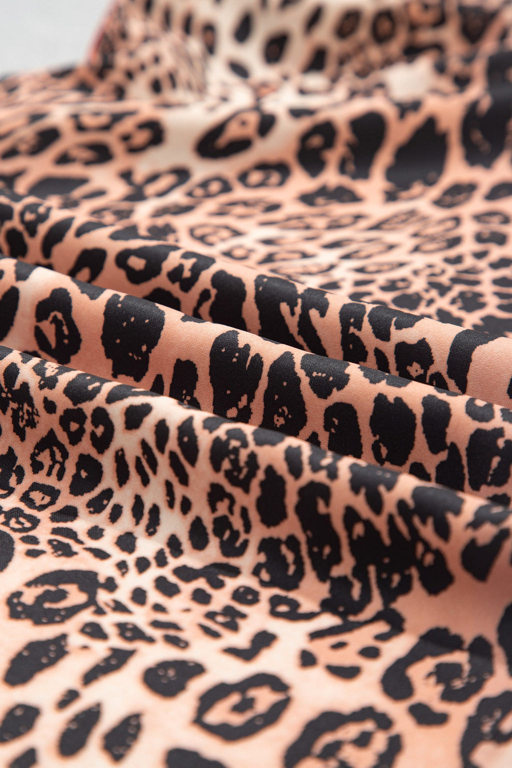 Khaki Leopard Print Colorblock Side Stripes Wide Leg Full Length Plus Size Pants
