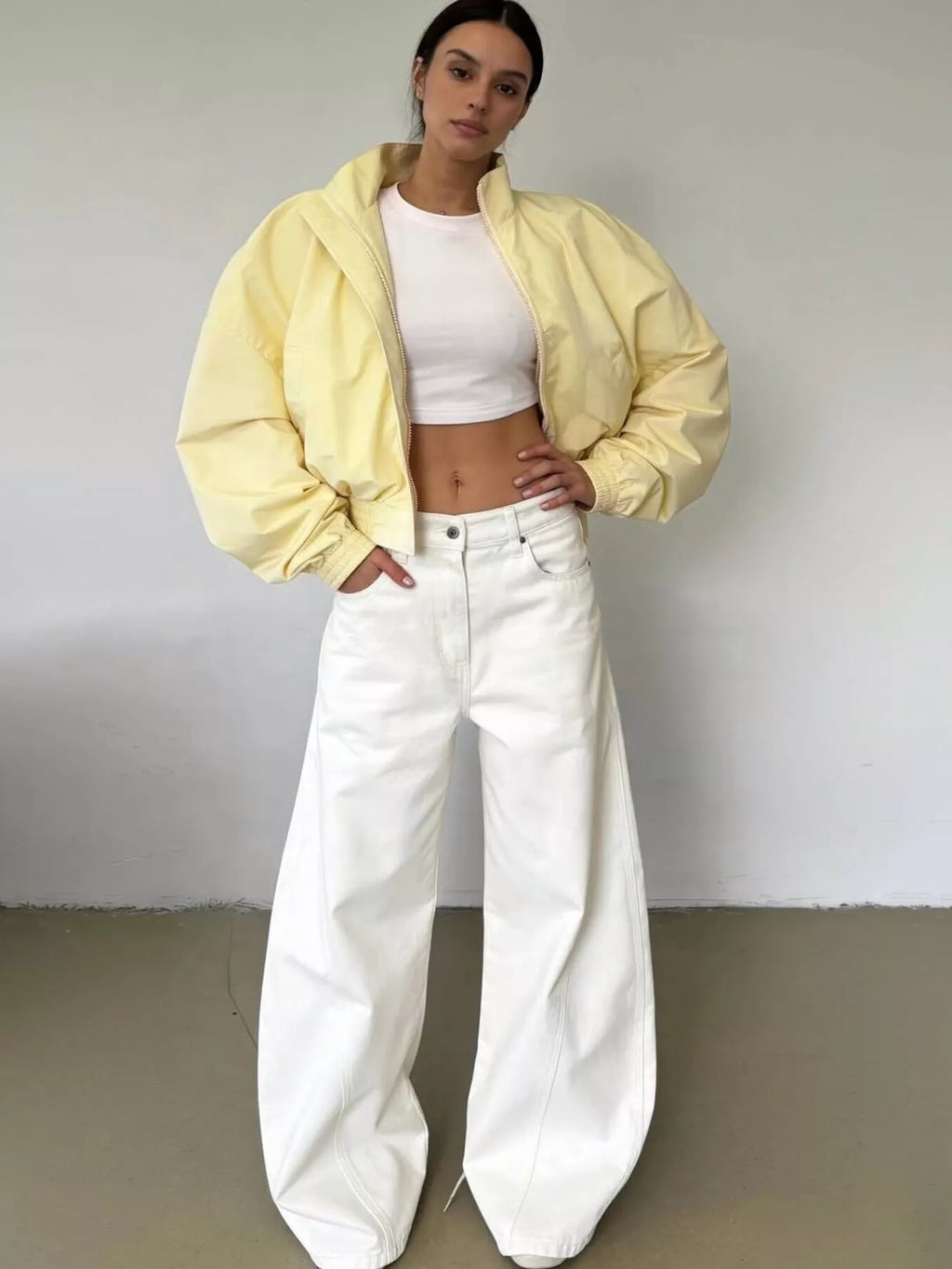 Zip Up Oversized Bomber Jacket