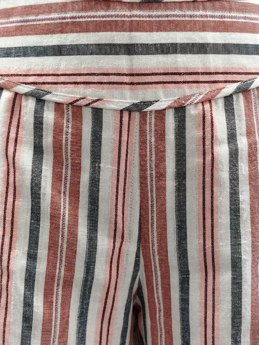 Striped Wide-Leg Pants with Tie Waist