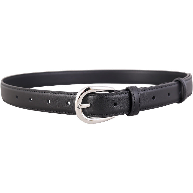 Buckle Skinny Leather Belt