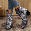 Point Toe Block Heels Boots