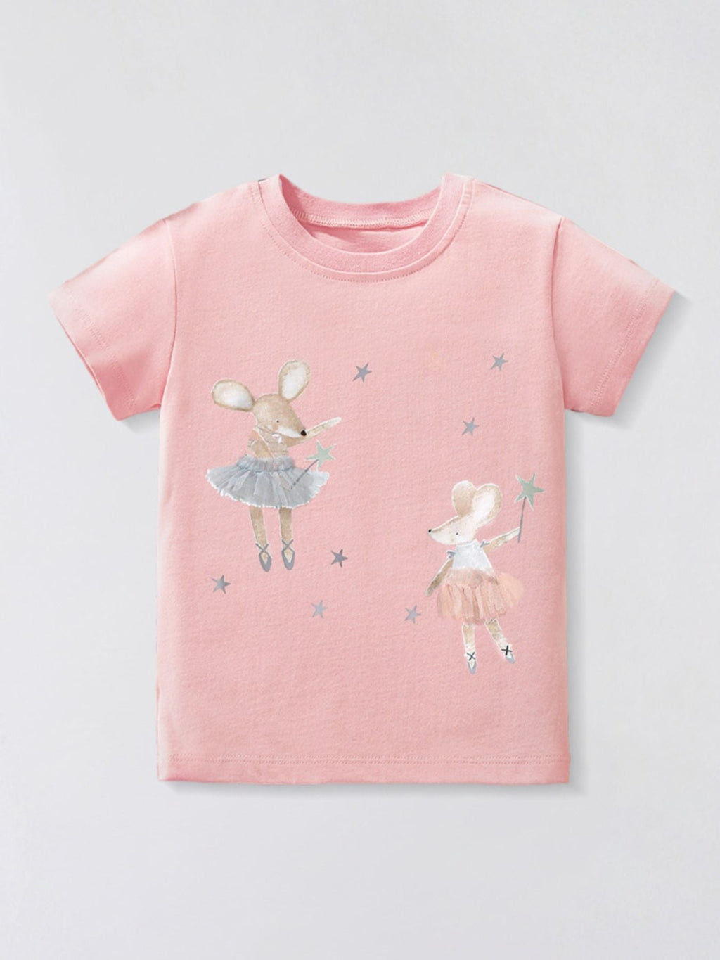 Children's Mouse Ballerina Graphic Round Neck Tee