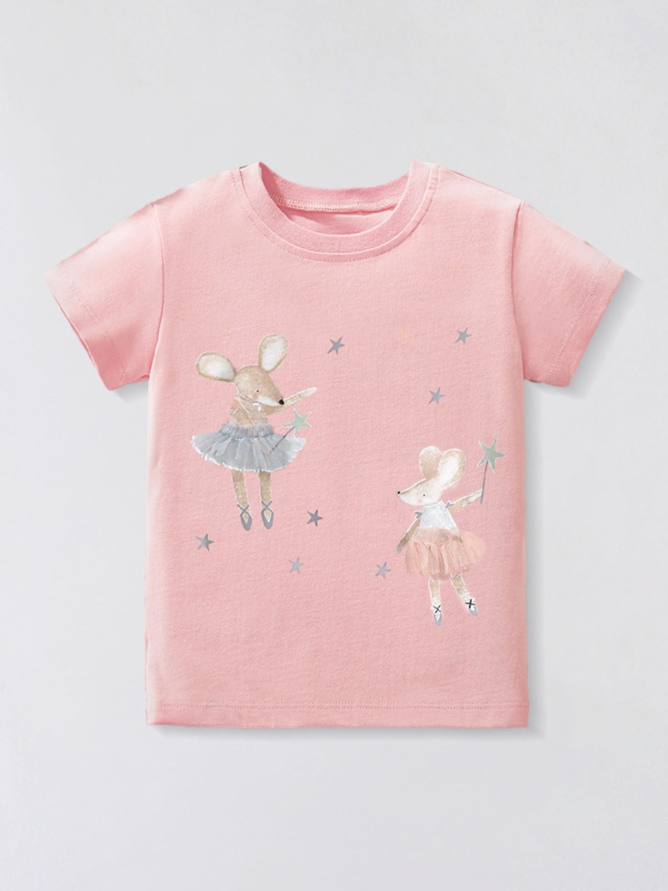 Children's Mouse Ballerina Graphic Round Neck Tee