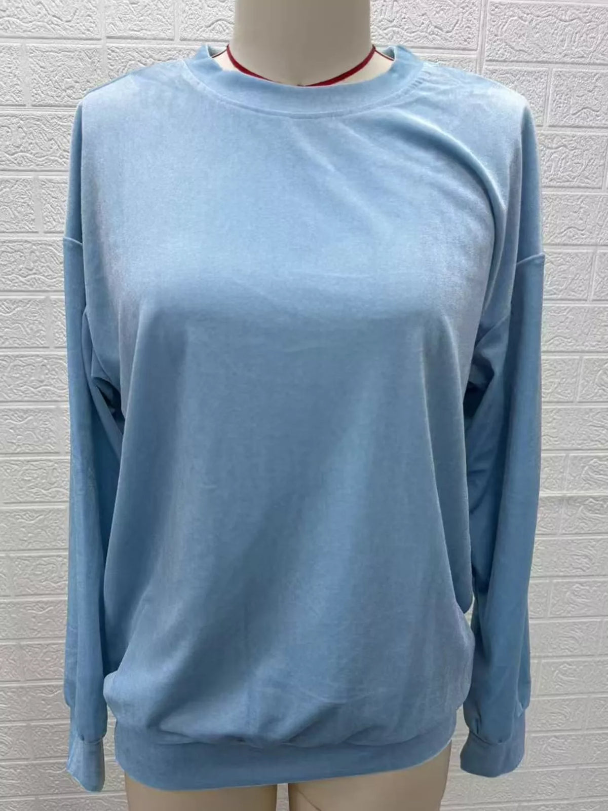Full Size Crew Neck Drop Shoulder Sweatshirt Plus Size