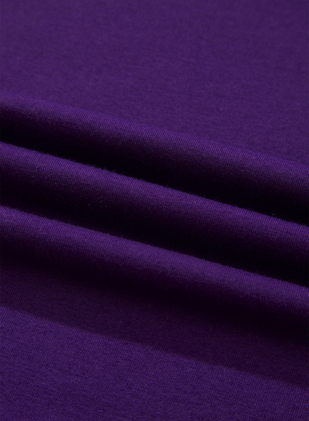 Tillandsia Purple Casual Plain Crew Neck Tee