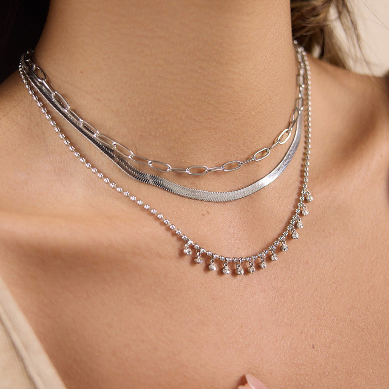 Silver Chain Bracelet and Necklace Collection