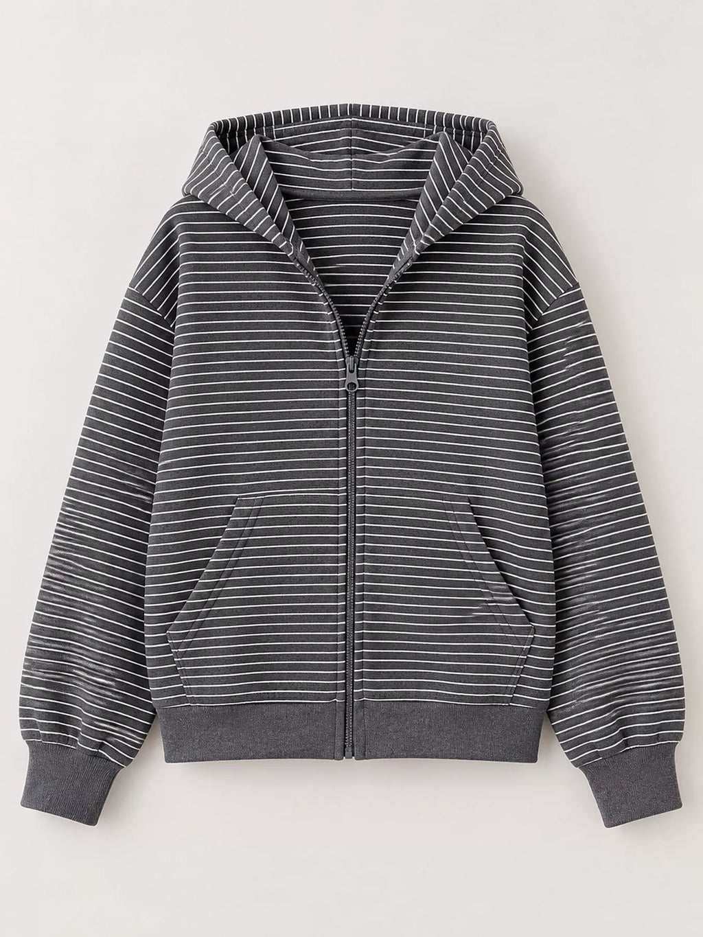 Striped Zip-Up Hoodie