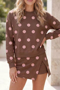 Polka Dot Sweatshirt and Skirt Set