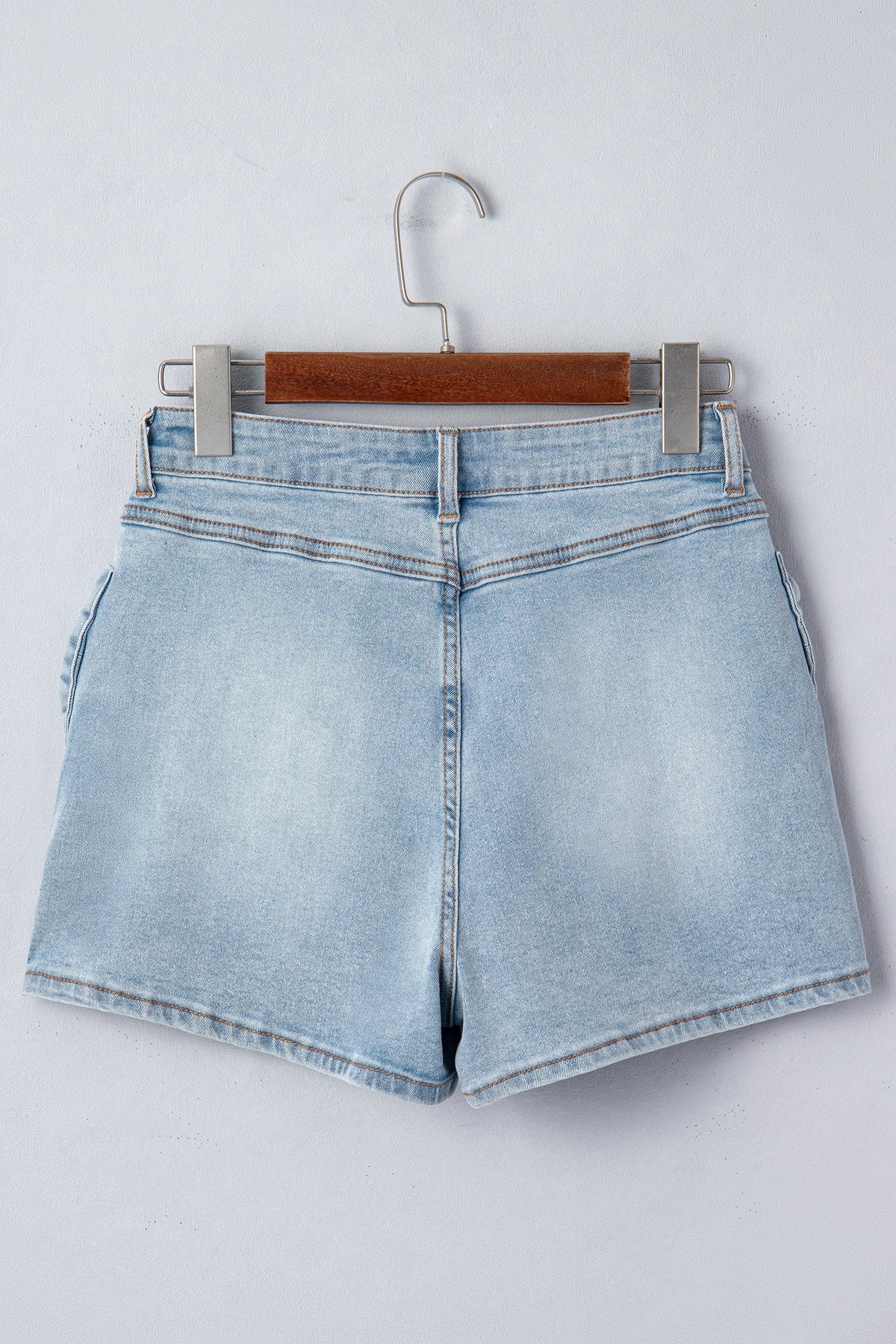 Bow Pocket Denim High Waist Shorts