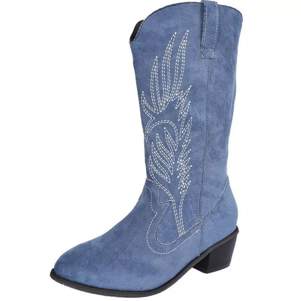 Point Toe Block Heels Boots