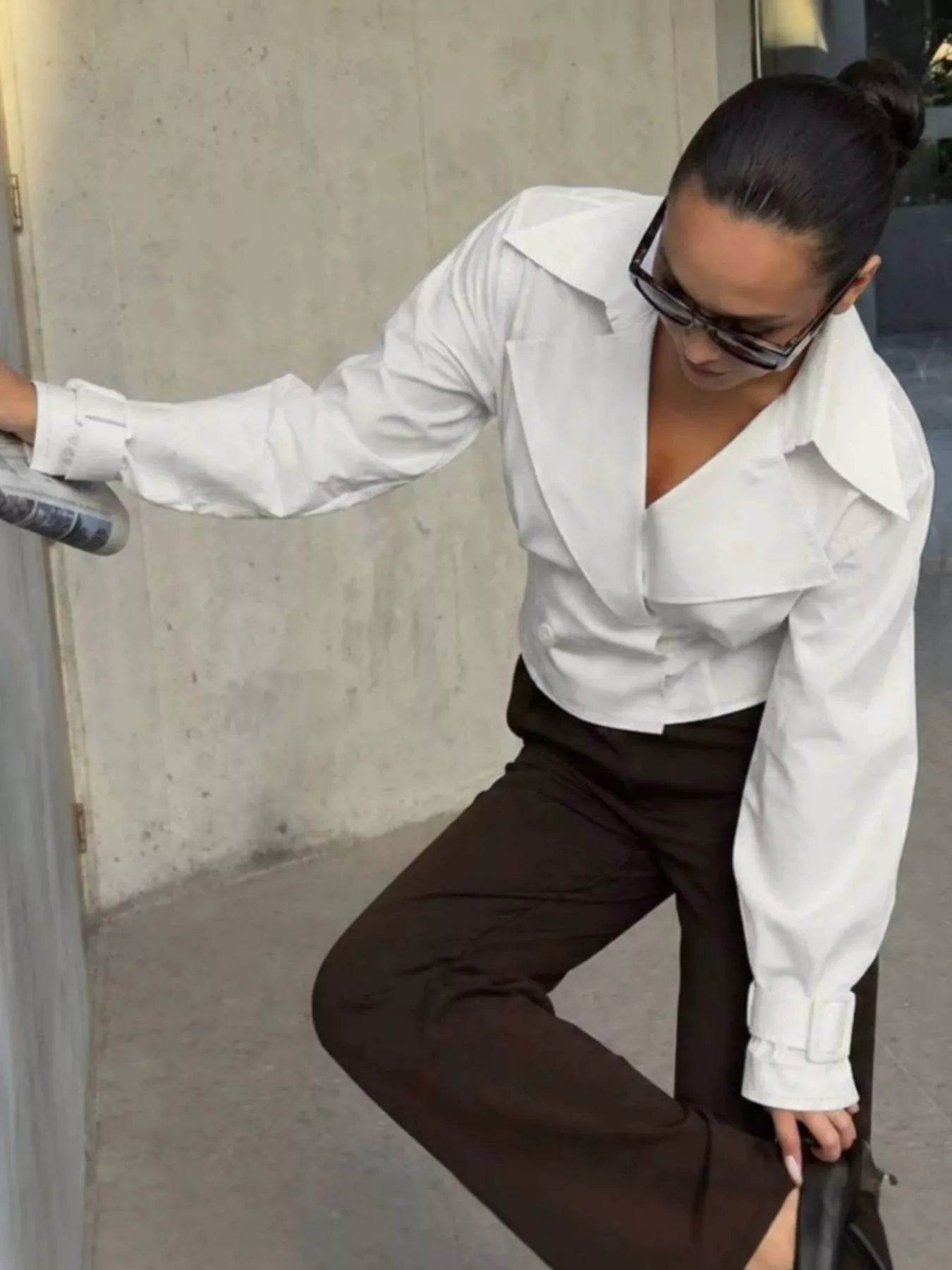 Cropped Double-Breasted Blazer