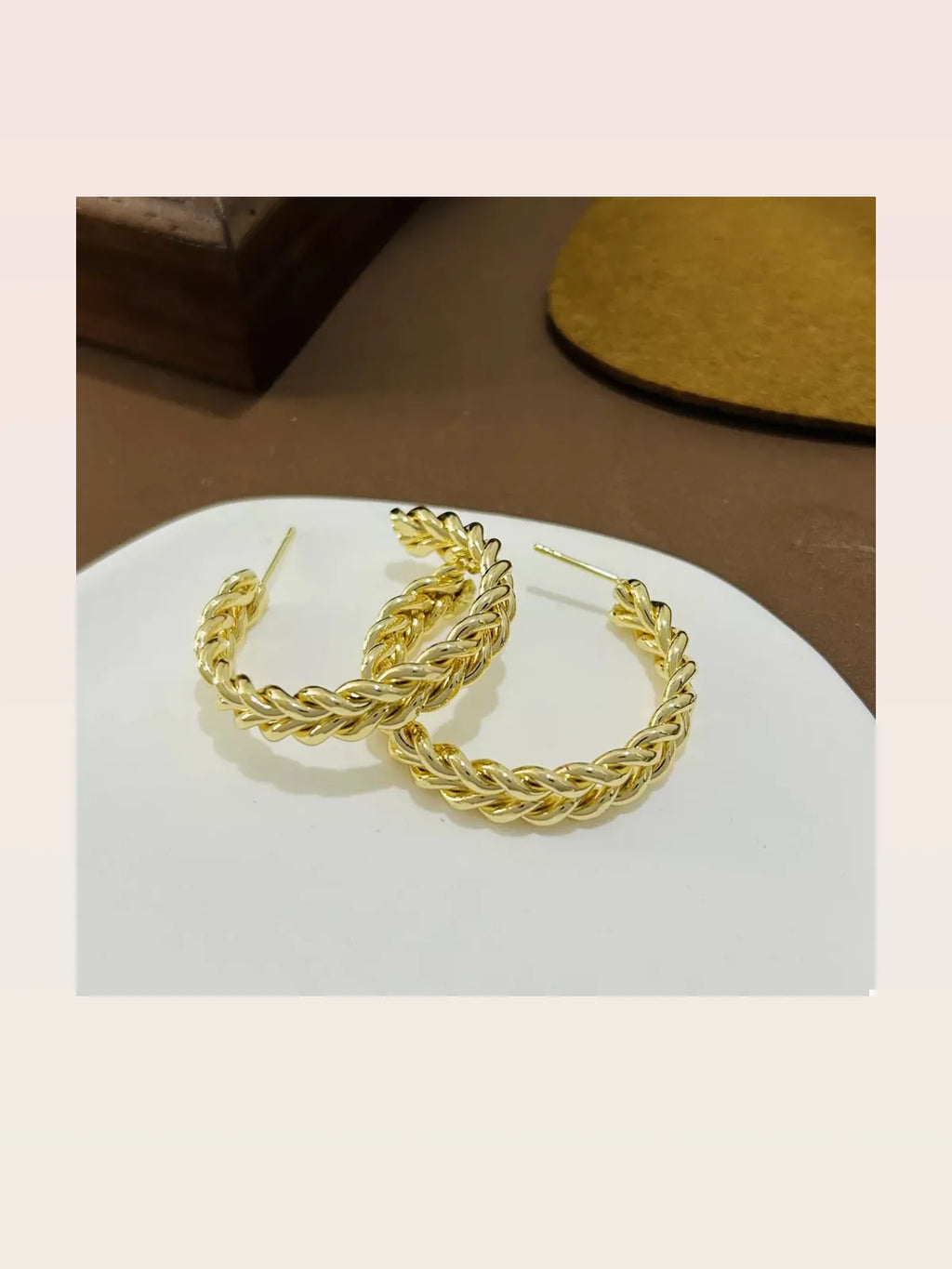 18K Gold-Plated Braided Hoop Earrings