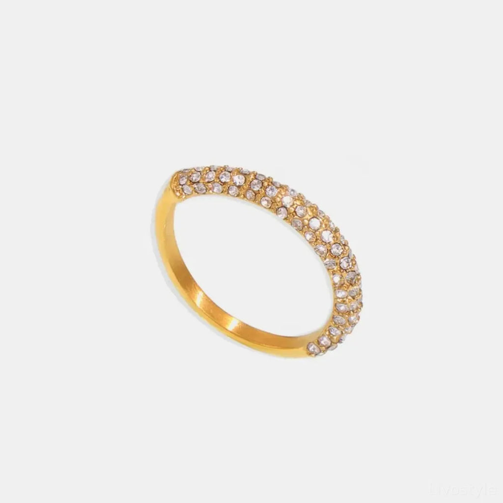 18K Gold-Plated Zircon Pave Band Ring