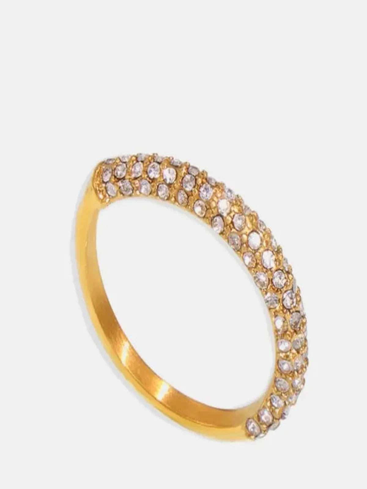 18K Gold-Plated Zircon Pave Band Ring