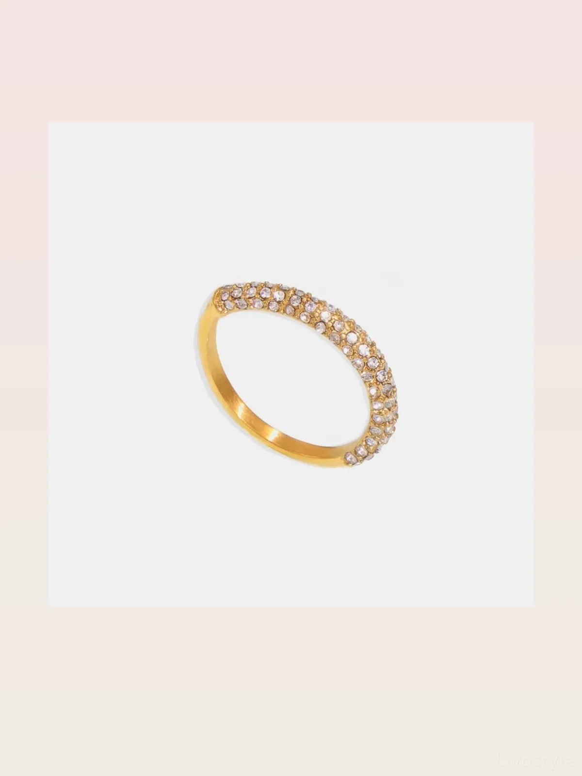 18K Gold-Plated Zircon Pave Band Ring