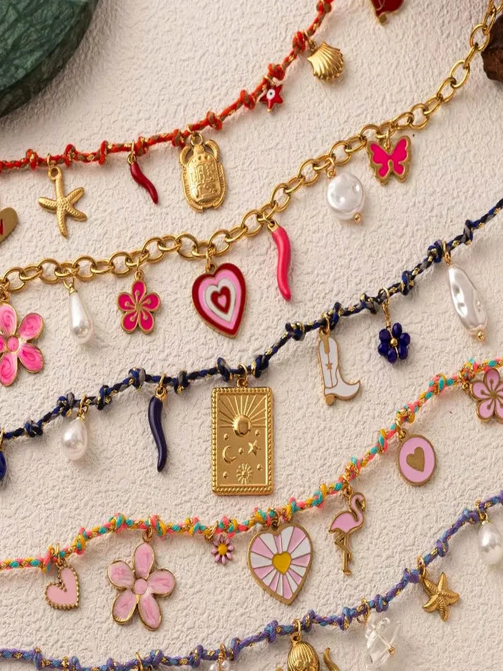 18K Gold-Plated Stainless Steel Charm Necklace
