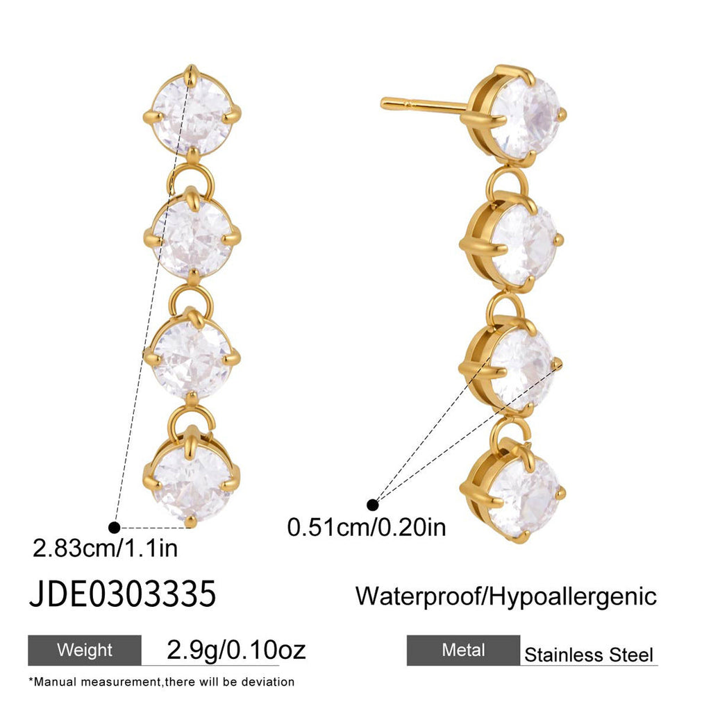 Zircon Tassel Earrings