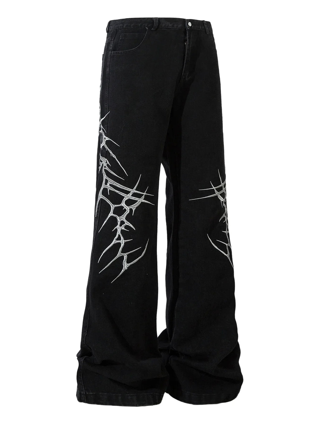 Men's Printed Wide Leg Jeans