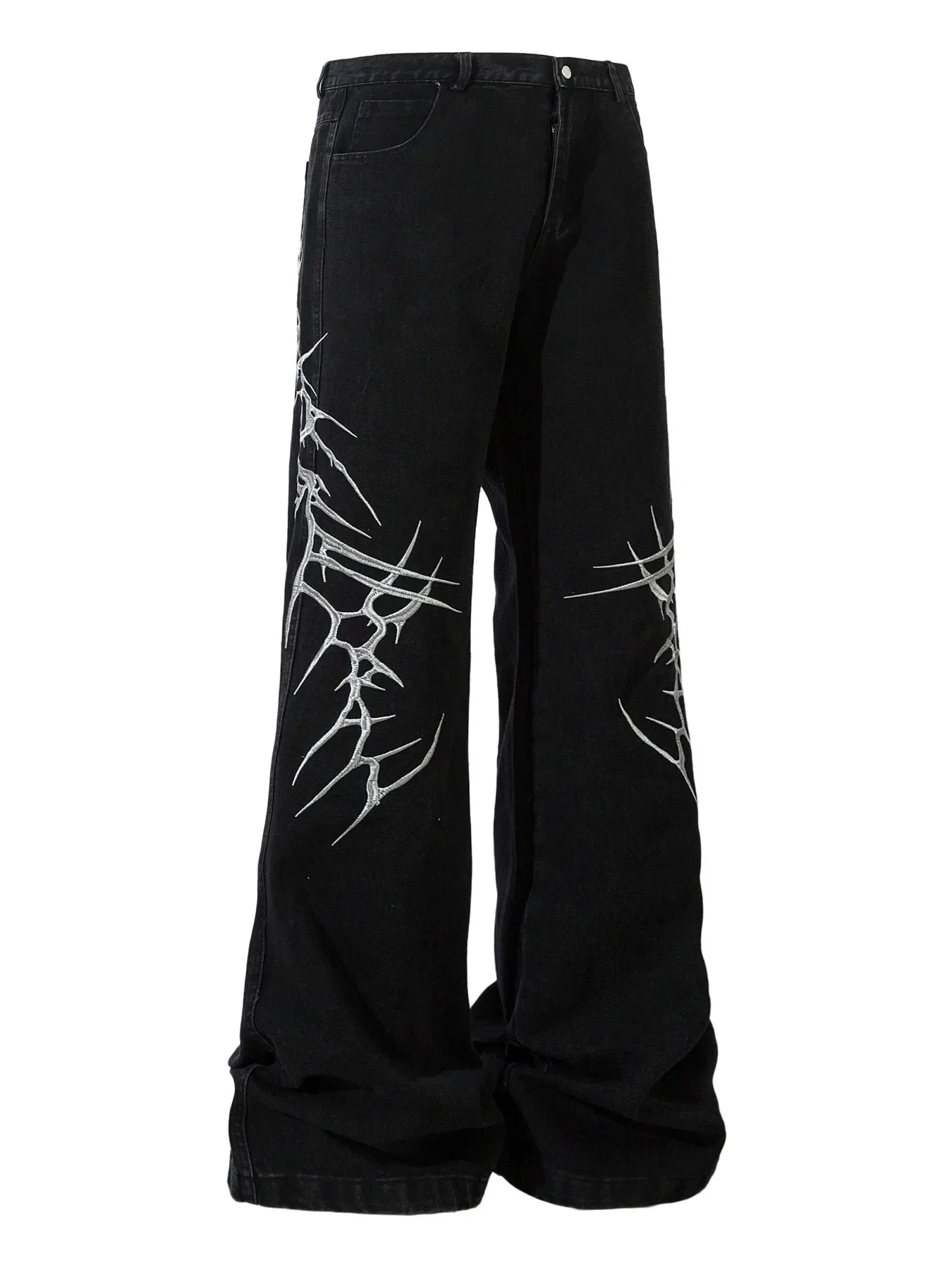 Men's Printed Wide Leg Jeans