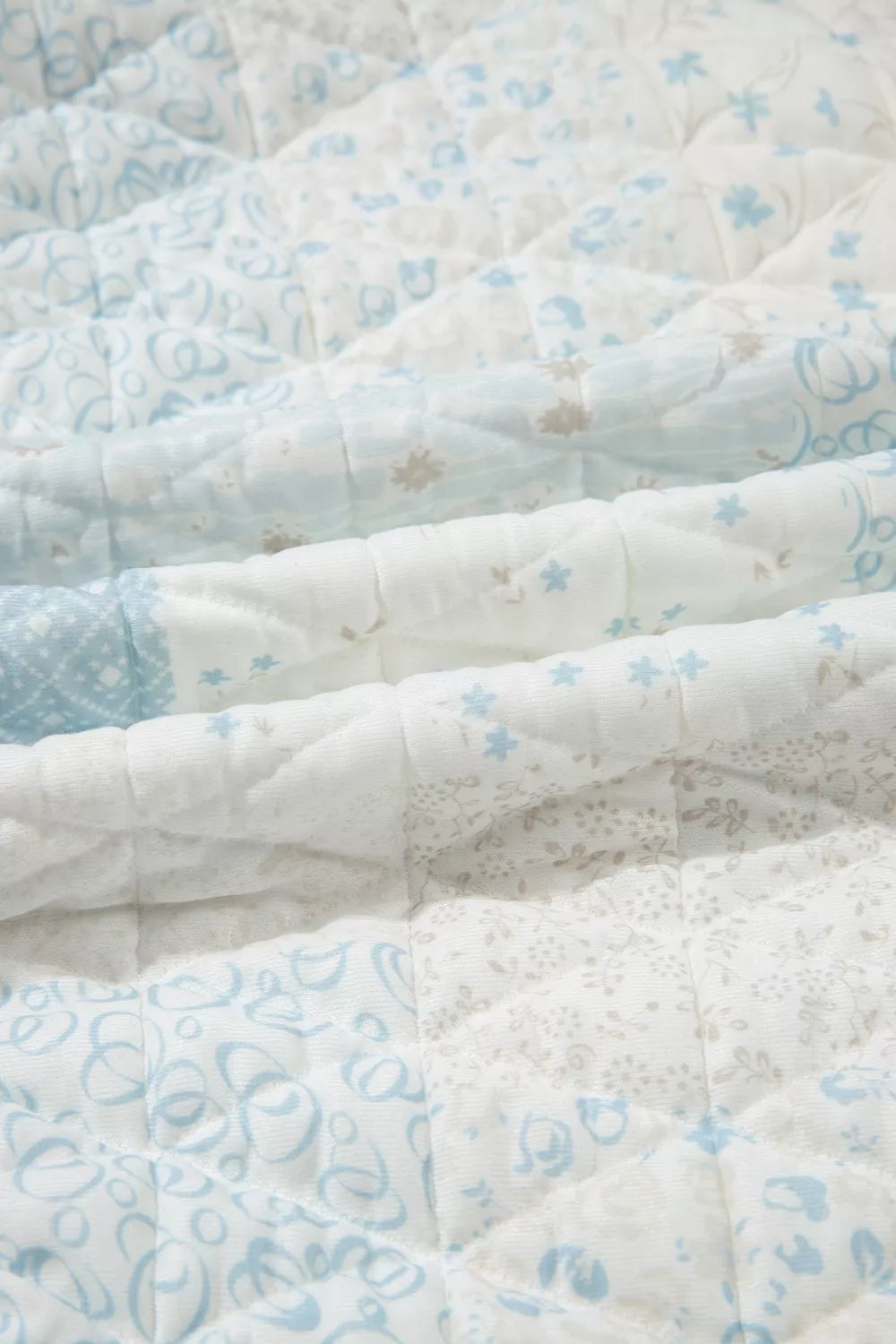 Patchwork Quilted Snap-Neck Sweatshirt