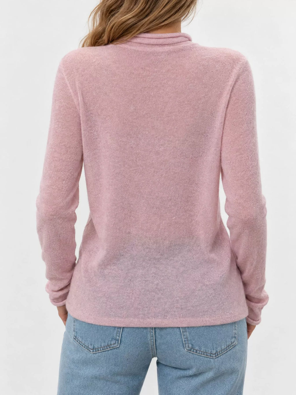 Sheer Turtleneck Knit Top