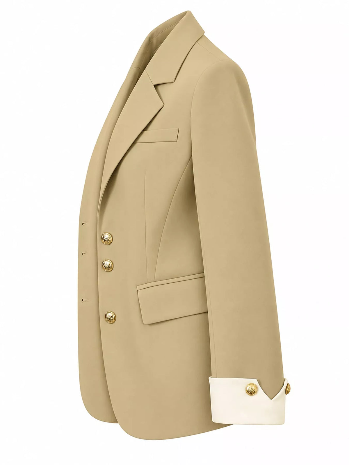 Full Size Single-Breasted Blazer with Gold Button Accents Plus Size