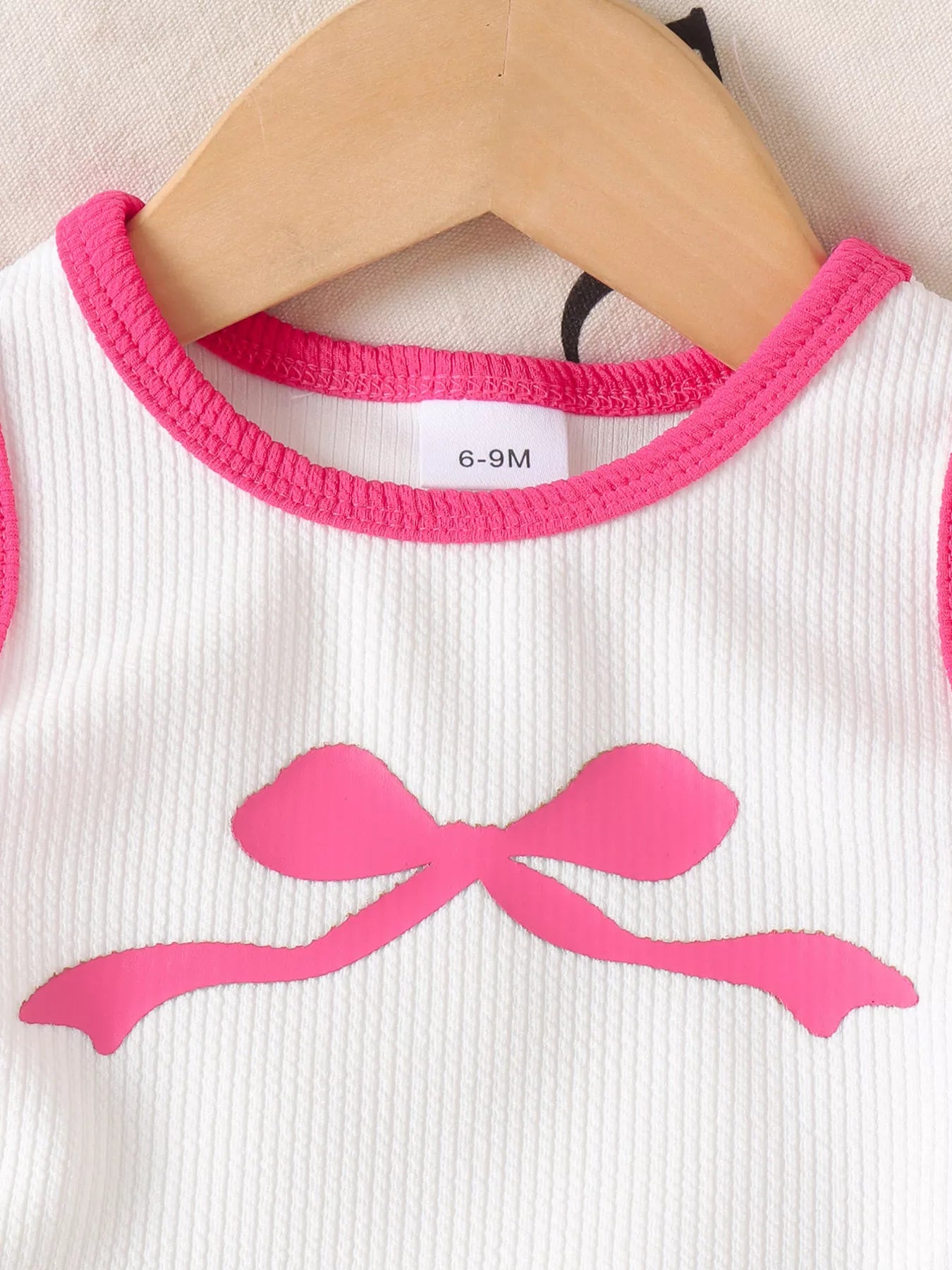 Children's Ribbed Bow Tank Top and Pants Set