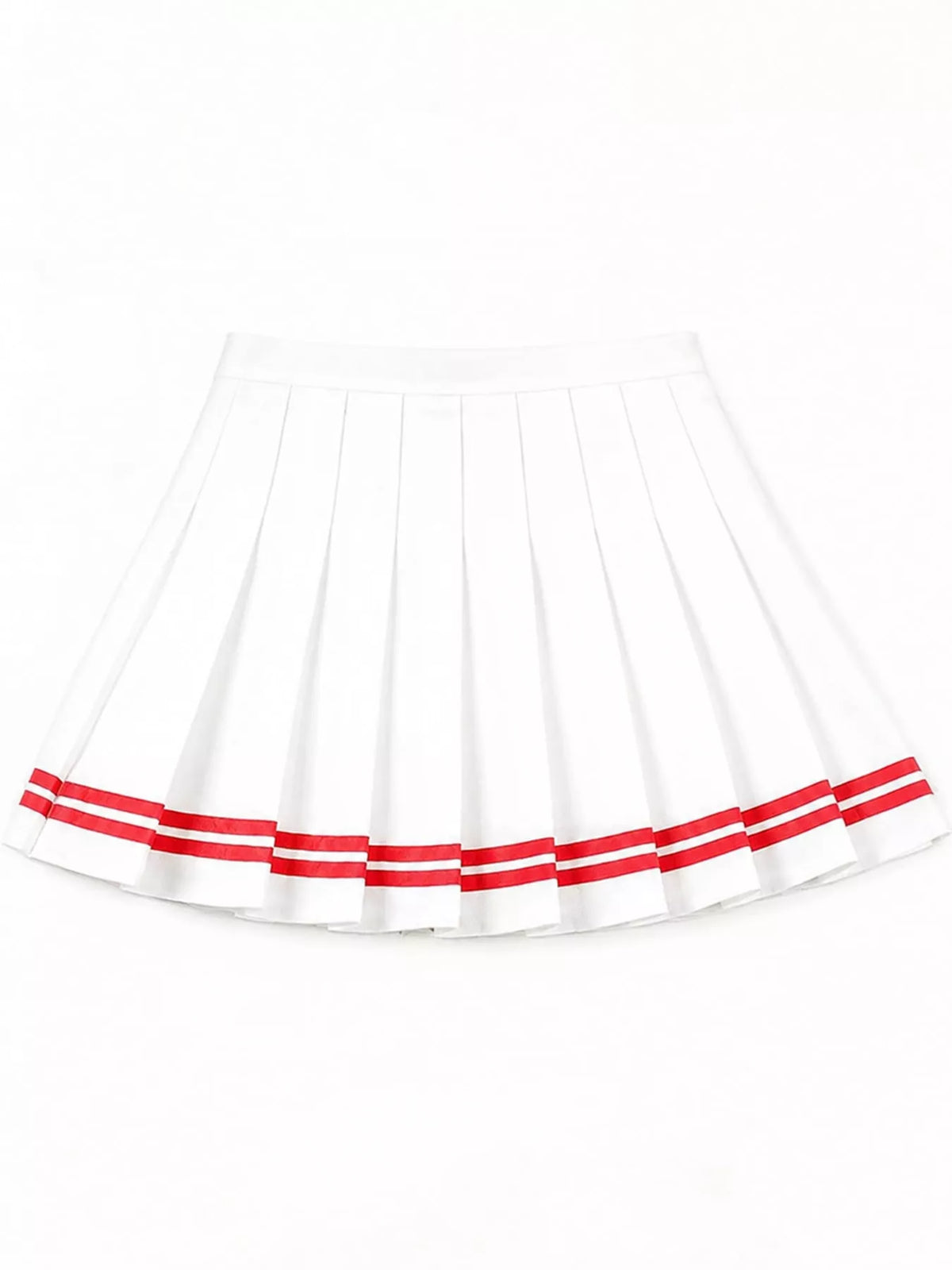 Pleated Striped Skirt