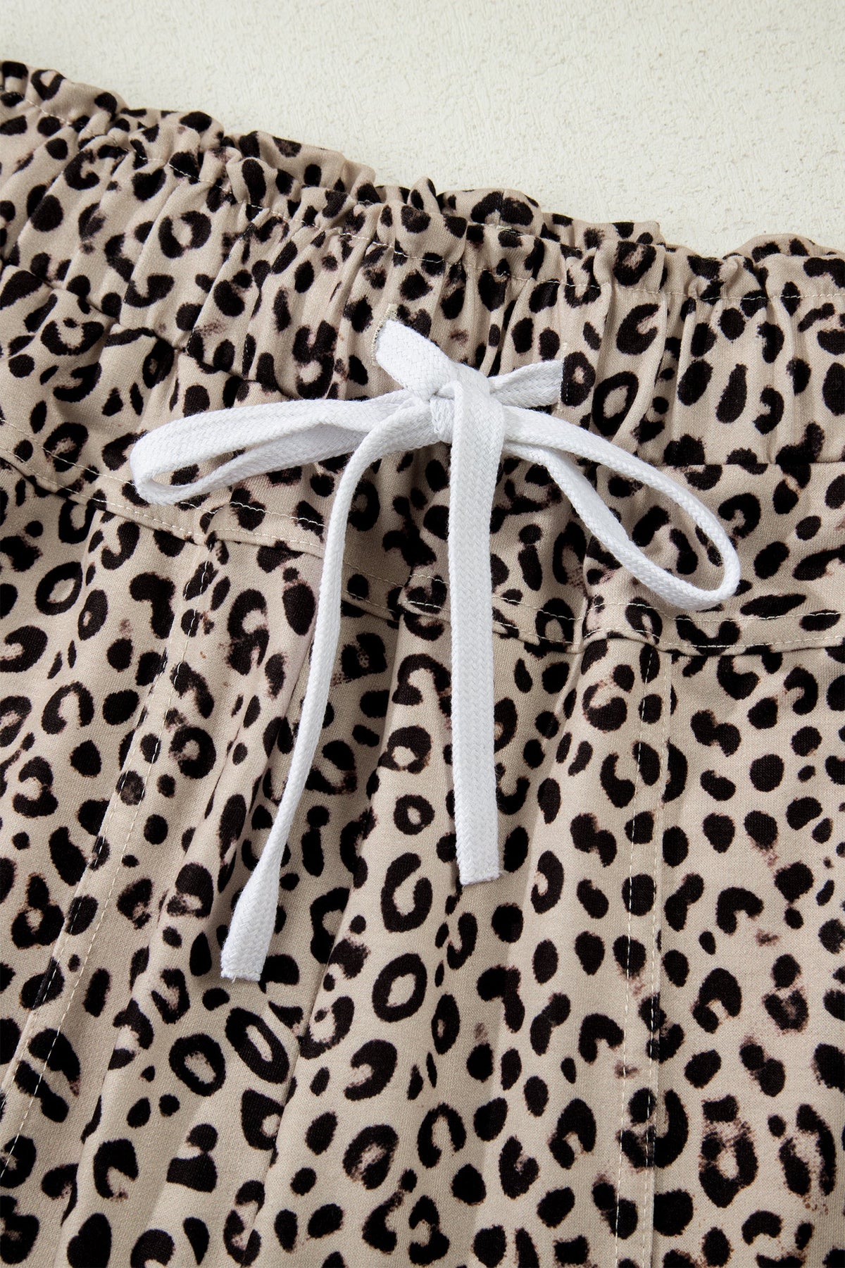 Leopard Terry Knit Wide Leg Pants