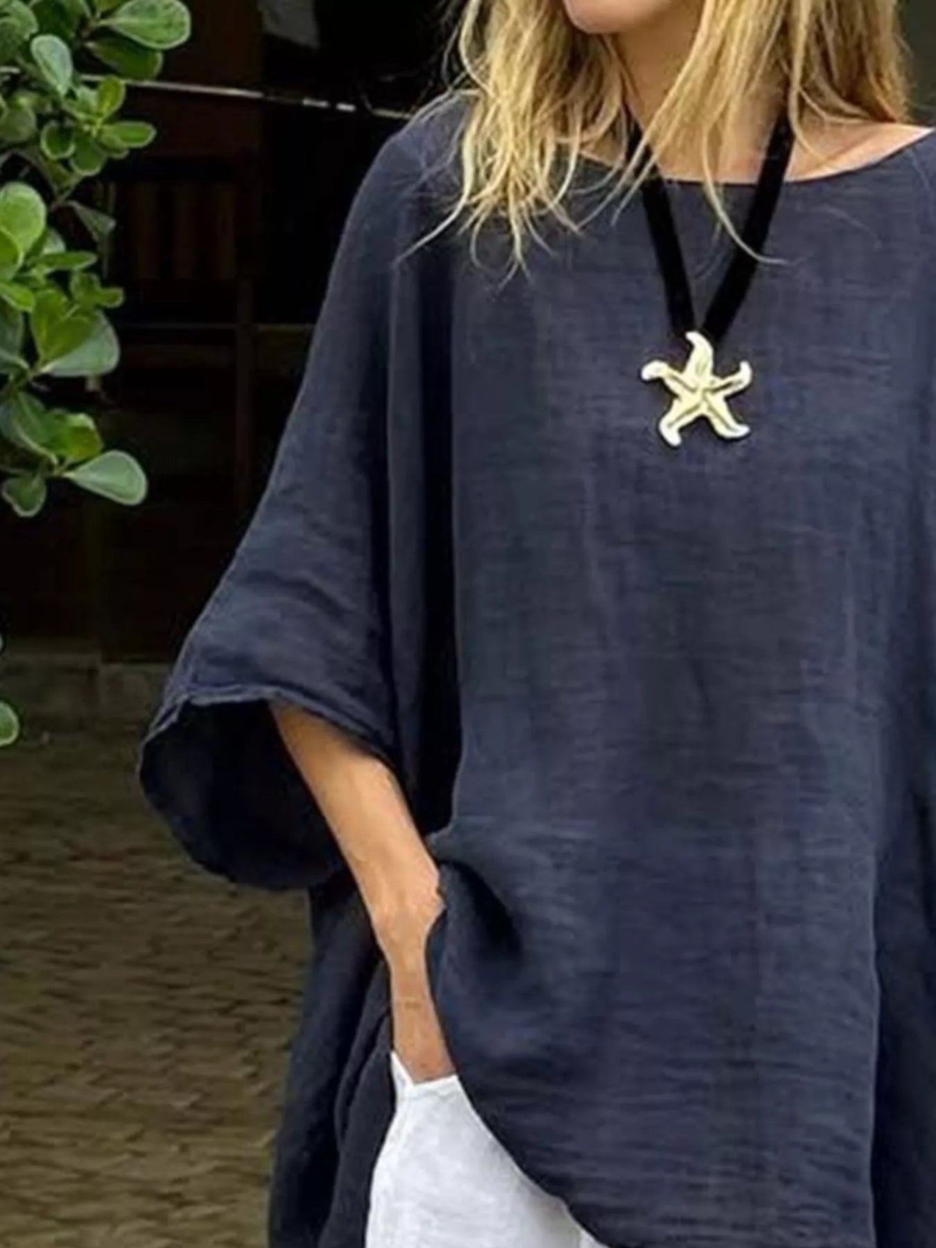 Full Size Loose Fit Asymmetrical Hem Top Plus Size