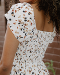 Estelle Smocked Square Neck Ruffle Short Sleeve Dress