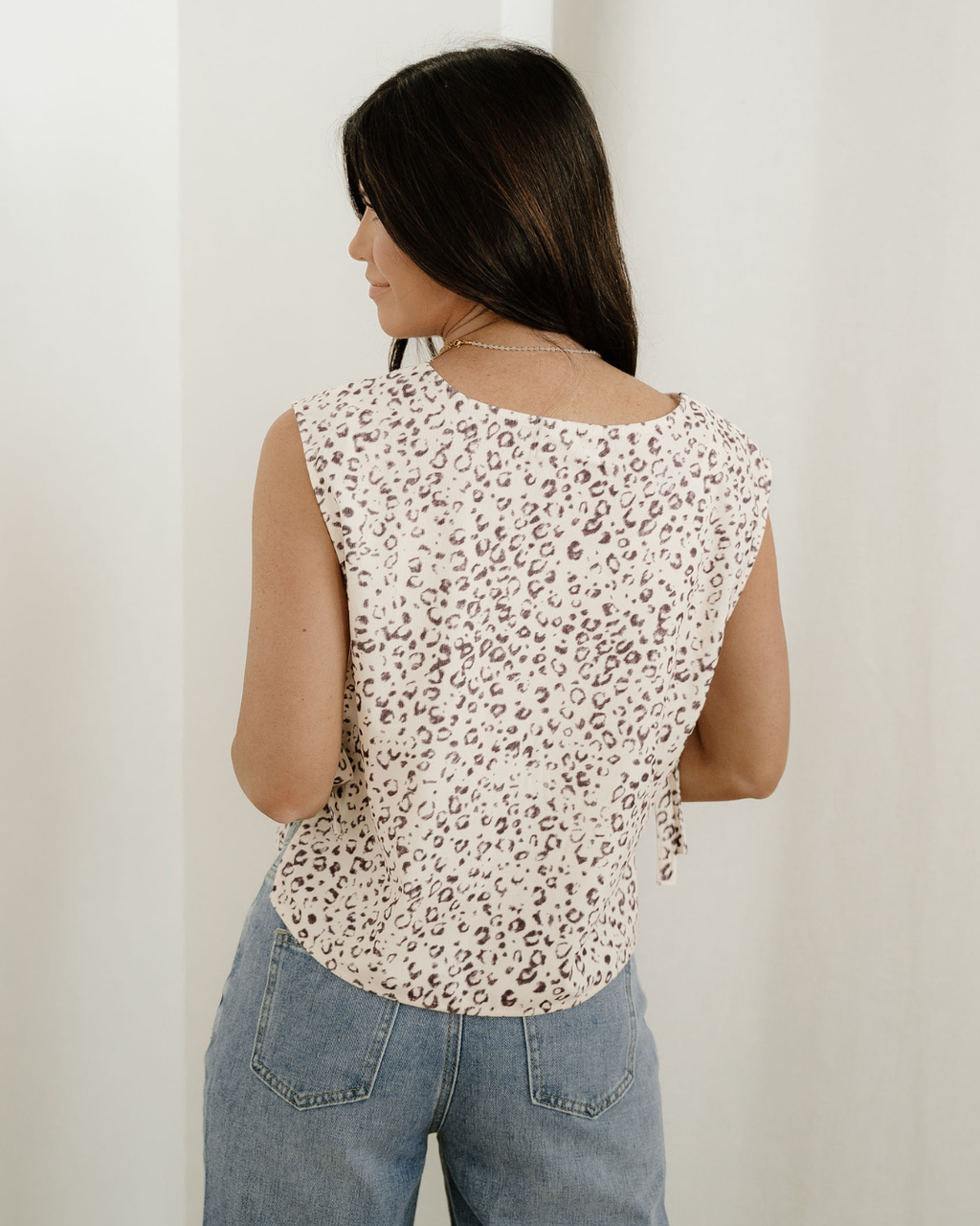Lola Knot Side Leopard Print Vest
