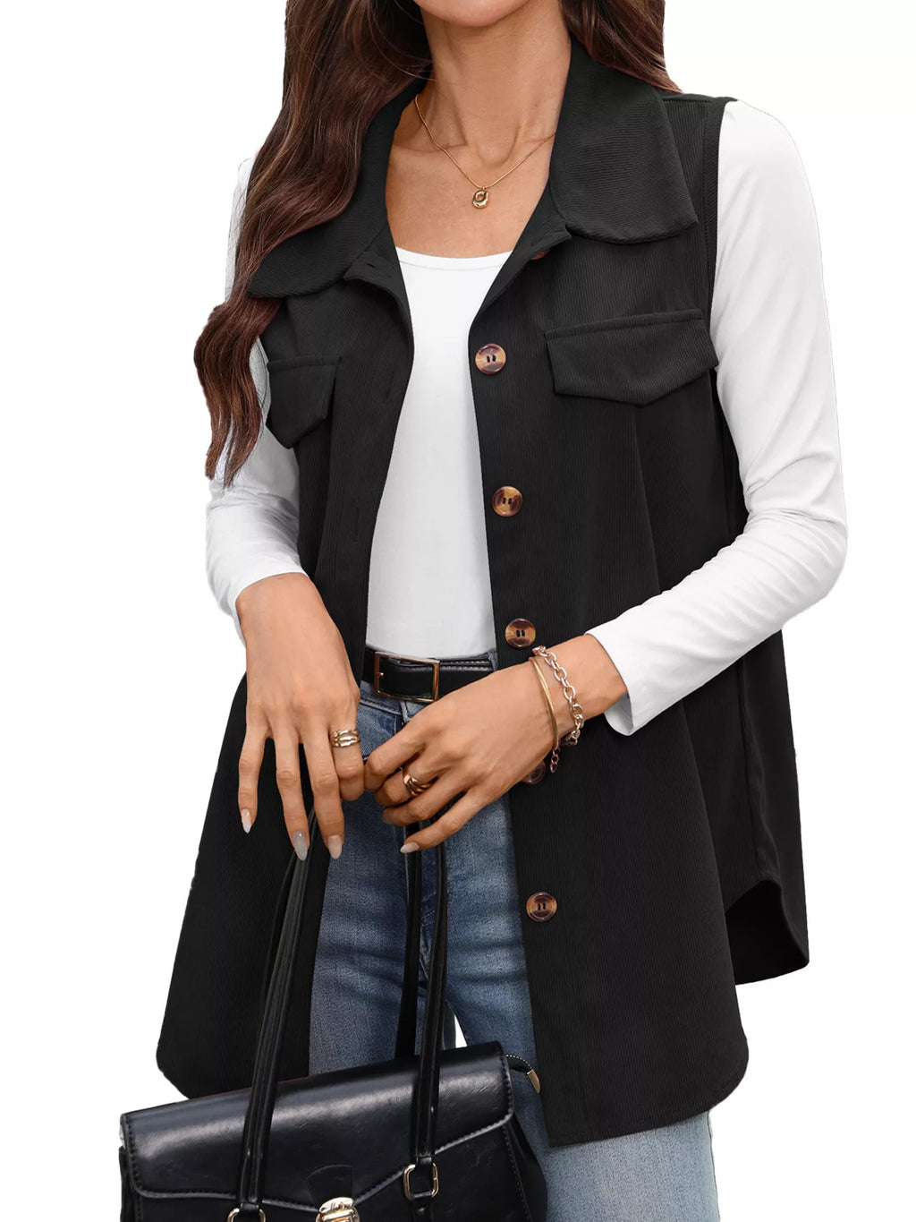 Button-Down Utility Vest Coat