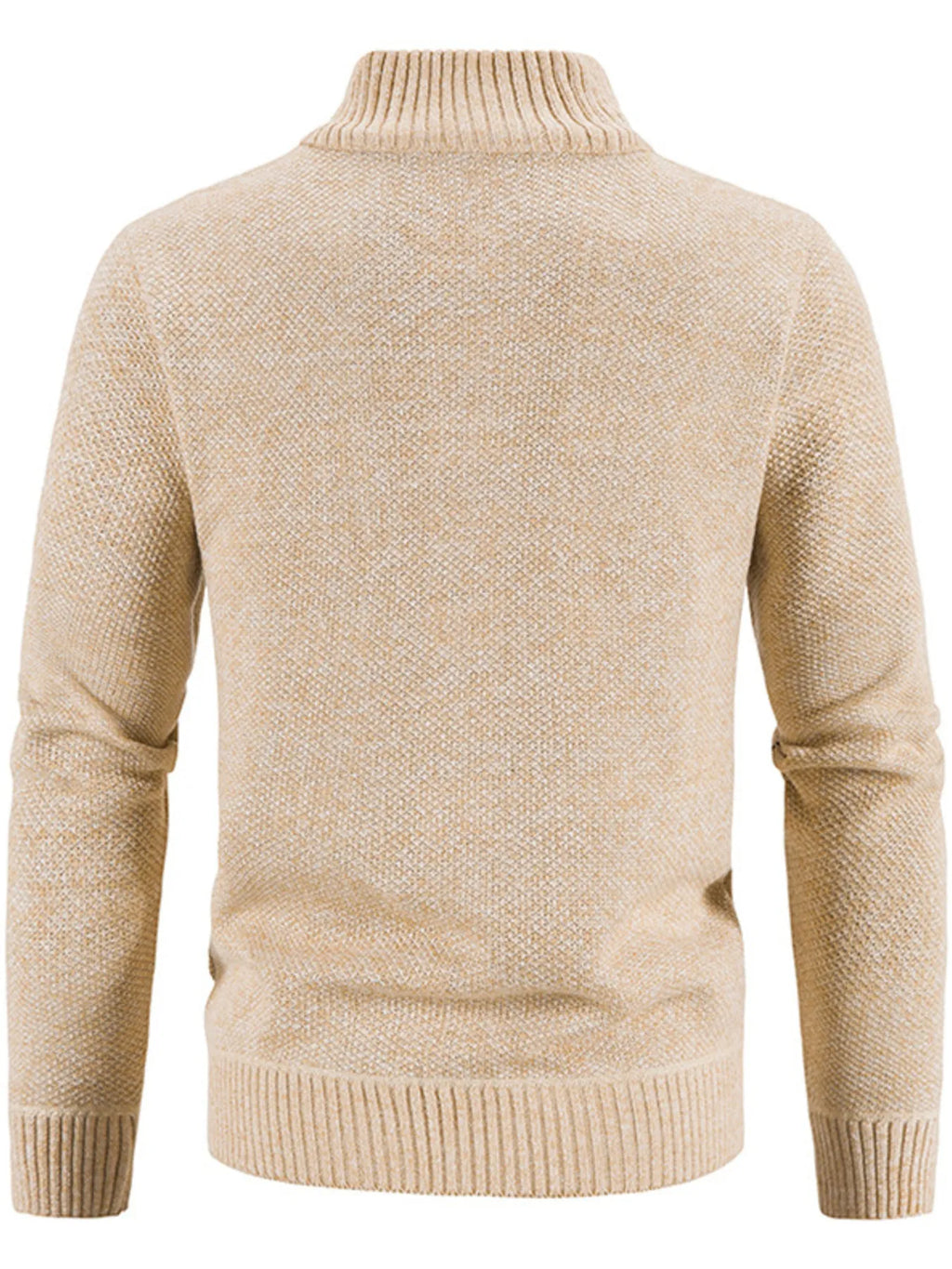 Men's Plus Size Zip-Up Sweater Cardigan with Stand Collar