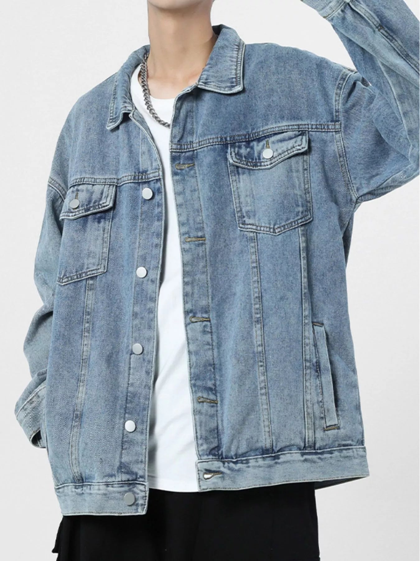 Men's Wash Oversized Denim Jacket