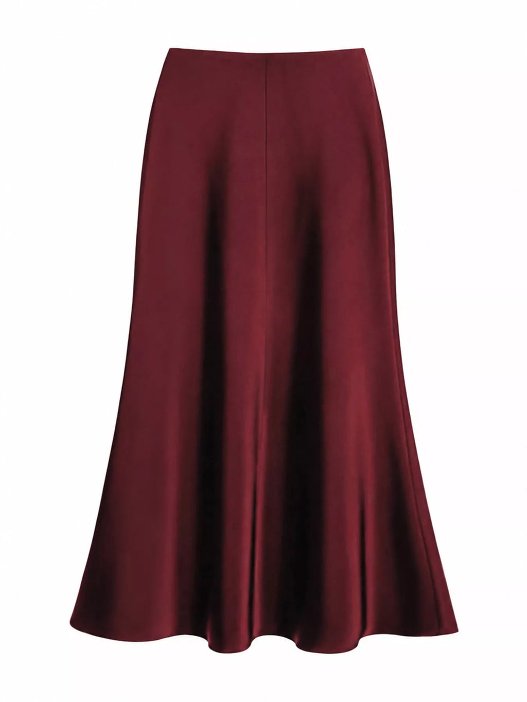 Full Size High-Waisted Satin Midi Skirt Plus Size