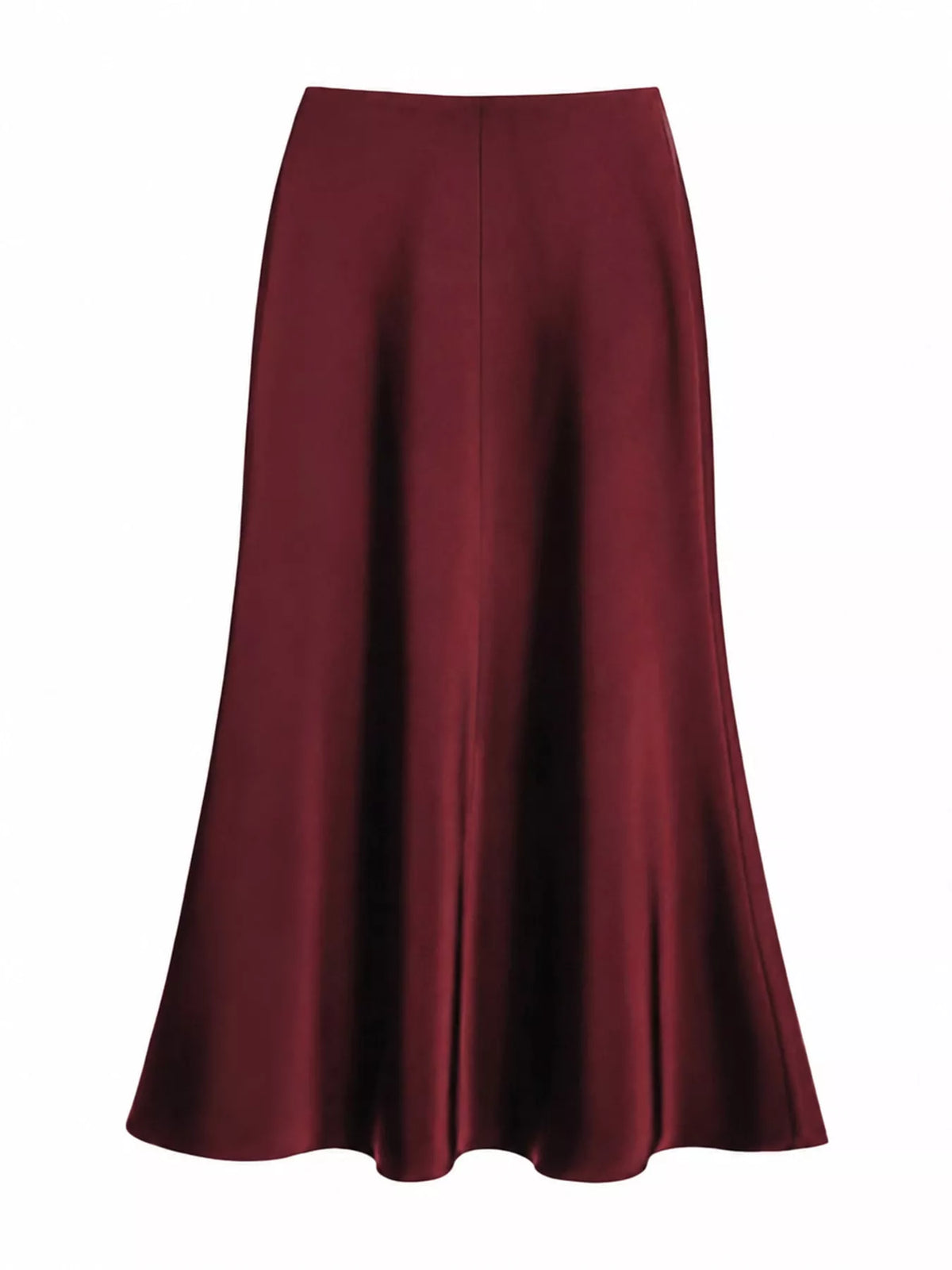 Full Size High-Waisted Satin Midi Skirt Plus Size